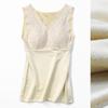 Roupas Quentes de Seda Escovada Femininas Acolchoadas com Forro de Lã Outono e Inverno Colete Quente Sutiã Peça Única Roupa Íntima Térmica para Mulheres