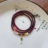 Nueva pulsera de granate natural para mujer, pulsera de cristal de doble círculo, pulsera con hebilla de bolsillo popular Maitreya, venta al por mayor