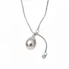 Colar com Pingente Minimalista Escovado em Forma de Gota d'Água Estilo Coreano, Corrente de Suéter de Luxo Leve de Nicho, Acessório de Moda Versátil Personalizado