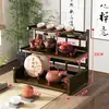 Expositor de Mesa, Pequeno Suporte para Xícaras de Chá, Suporte de Armazenamento para Conjunto de Chá de Mesa, Suporte de Armazenamento para Bule de Argila Roxa Estilo Chinês Novo, Prateleira de Múltiplos Níveis