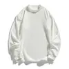 Sudadera de Manga Larga para Hombre Enbu Primavera y Otoño, Cuello Alto, Capa Base, Suéter Holgado, Top Casual de Color Sólido, Camiseta