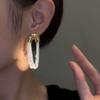 Brincos de Corrente de Metal Curvos Mais Vendidos Transfronteiriços Oval Moda Unico Tarraxa Elegante Acessórios de Orelha de Alto Padrão Luxo Leve