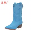 Juti spot 2026 Otoño/Invierno nuevo estilo comercio exterior talla grande tacón bajo botas de mujer WISH Botas de cuero para mujer europeas y americanas