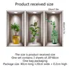 Pegatinas de Pared Personalizadas de Plantas Verdes en Maceta, Plantas Verdes y Flores en Maceta Tridimensional 3D Tríptico Arte Decorativo de Pared, Contáctenos para Consulta