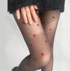 Medias Negras de Deseo Puro Cuidadosamente Seleccionadas con Corazones Pequeños, Medias Negras Sexys para Chicas Atrevidas, Medias de Puntos, Pantimedias Ultra Delgadas Transparentes