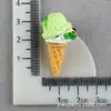 Materiales Miniatura DIY Pegamento en Crema Cono Funda para Teléfono Celular Helado Juguete de Comida Bolsita Llavero Accesorios Adornos para Casa de Muñecas