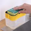 Dispensador de detergente para cepillos de cocina, tipo prensa, caja de salida automática de líquido, estropajo, cepillo para platos, caja de jabón