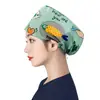 Gorro Quirúrgico de Algodón Puro para Cabeza Grande para Hombres y Mujeres, Gorro de Trabajo, Gorro de Enfermera, Gorro de Dibujos Animados Elástico Venta al por Mayor