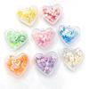 Colgante de corazón de amor luminoso con arena movediza para llavero, pulsera, collar, colgante de equipaje, cadena de teléfono móvil, accesorios de joyería