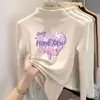 Y2316# niñas terciopelo medio cuello alto otoño e invierno casual Joker nuevo niños forro polar camiseta interior niños grandes invierno