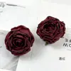Flor Artificial con Bordes Quemados, Cabeza de Rosa, Flor Falsa con Borde Quemado para DIY, Flor para Pasador Vintage, Adorno Pequeño para Escena de Boda