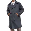 Comercio Exterior Amazon Abrigo de Trinchera de Lana para Hombre Otoño e Invierno Abrigo de Lana de Doble Botonadura de Longitud Media para Hombre Europeo y Americano