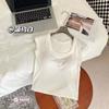 Outono e Inverno Estilo Coreano Lixado Ombro Largo Costas Bonitas Alça Fina Roupa Íntima Colete Engrossado Feminino Slim Fit Emagrecedor Cor Sólida Quente Top Feminino