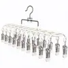 Varal de Secagem de Roupas Multi-Clip com 20 Presilhas de Duas Fileiras para Casa Meias Roupas Íntimas Varanda Multifuncional Cabideiro de Secagem e Armazenamento Multi-Clip