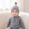 Chapéu de pelúcia com abas de orelha de urso de desenho animado para crianças, chapéu quente de urso 3D para outono e inverno com cadarços, chapéu unissex à prova de frio