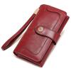 Cartera Larga para Mujer con Protección RFID Anti-magnética Anti-robo, Bolso para Teléfono Móvil Tricolor Europeo y Americano, Cartera de Cuero, Monedero, Bolso de Mano