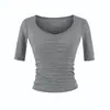 Camiseta Sexy de Corazón con Mangas Cortas para Mujer, Estilo Dulce y Picante, Nueva Colección Otoño 2026, Ajustada, Adelgazante, con Hombros Rectos