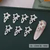 Franjas para Nail Art com Strass, Formato de Coração, Estrela de Cinco Pontas, Acessórios de Nail Art Transfronteiriços, Novas Decorações de Metal Vazadas em Formato de Borboleta com Strass para Unhas