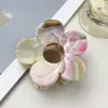 Presilha de cabelo flor de cinco pétalas com fluxo transfronteiriço da Amazon, acessório de cabelo com presilha de tubarão para a parte de trás da cabeça, presilha para franja, penteado semi-preso
