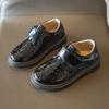 Sapatos de couro para meninos, sola macia, primavera e outono, preto, estilo britânico, sapatos infantis, sapatos de camada única, sapatos infantis para alunos do ensino fundamental e médio