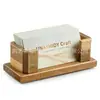 Portatarjetas de madera maciza personalizado transfronterizo expositor de tarjetas de visita de madera para escritorio de oficina