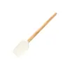 Espátula de Silicona para Hornear Resistente a Altas Temperaturas Espátula Blanca Juego de Espátulas de Madera de Haya para el Hogar Rascador de Crema para Pasteles de Grado Alimenticio