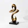 Escultura Decorativa de Arte Abstracto Dorado de Lujo Moderno Decoración de Hotel Club Artesanía Decoración de Entrada Sala de Estar