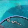 Traje de baño bikini bandeau sexy estilo influencer de moda para bustos pequeños Vacaciones en la playa de la isla degradada