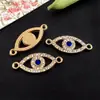 1 Pieza de Ojo Maligno Doble Agujero Diamante Ancla Palmera Corazón Pulsera Collar Colgante, Venta Caliente Transfronteriza