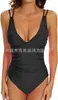Bikini de una pieza multicolor con torsión para mujer de Aliexpress Amazon con cintura alta, diseño adelgazante y favorecedor
