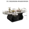 Mesa de Centro Ovalada de Lujo Ligero Italiano Moderno Celebridad de Internet Sala de Estar de Apartamento Pequeño Hogar Mesa de Té Minimalista Nueva Combinación