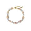 Pulsera de Cubo de Azúcar de Zirconia Rosa Exquisita de Estilo Palacio Retro Francés Versátil Joyería de Moda de Alta Gama de Lujo Ligero