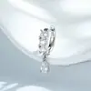 Henson Accessories Estilo Coreano y Japonés Esmalte Rosa Estrella Llave Gota de Agua Colgante Pendientes de Alfiler Recto Pinzas para Orejas