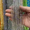 Miçangas Cristais Planas de Alta Qualidade 4mm, Miçangas Redondas Planas, Pulseira DIY de Cristal, Colar, Brincos, Acessórios de Cabelo, Miçangas Soltas e Acessórios