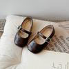 Sapatos Baixos de Couro Retrô para Meninas 2026 Nova Coleção Primavera Prata Mary Jane Sapatos de Princesa para Crianças Pequenas, Antiderrapantes