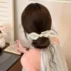 Elegante pinza para el pelo con lazo en la nuca, pequeña pinza tipo banana de malla de encaje estilo Chanel, pinza negra para peinado semi-recogido para mujer