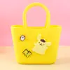 Bolsa de Silicone DIY Infantil Porta-Moedas de Desenho Animado Bolsa de Praia Bolsa Furada Grande Bolsa de Armazenamento de Viagem Cesta de Legumes