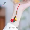 Accesorios DIY de Oro Cepillado con Diamantes, Colgante de Campana de Navidad, Soporte para Teléfono con Borla Estilo Chino Nuevo