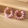 Pendientes redondos de cuentas de dopamina de colores, frescos y dulces, estilo bosque, de moda y sofisticados, pendientes de estilo vacacional primavera-verano para mujer