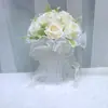 196 Boda al Aire Libre Estilo Occidental Simulación Rosa Sosteniendo Flor Malla de Perlas Ramo de Mano Sosteniendo Flor Nupcial