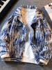 Chaqueta Retro Estilo Americano Tie-Dye Degradado para Hombre 2024 Primavera y Otoño Marca de Moda de Gama Alta Duffy Bonita Holgada Casual Chaqueta Top