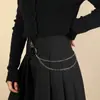 Cadena Básica de Pantalón de Metal para Joyería Transfronteriza Europea y Americana Cadena Metálica Cadena Redonda de Doble Capa Cadena para el Cuerpo Cadena de Cintura Multicapa Cinturón