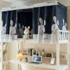 Cortina para Cama de Dormitorio Estudiantil Tela Semi-Opaca para Litera Superior e Inferior, Dormitorio Femenino, Contorno de Cama Masculino, Diseño Girly Integrado Estilo Ins