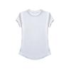 Camiseta de manga corta estilo americano, color liso, cuello redondo pequeño, ajustada, elástica, estilo Spice Girl, para mujer, verano 2024, nueva camiseta básica tipo jersey.