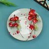 Design Original Estilo Antigo Feito à Mão Super Delicado Grampo de Cabelo Macio Cor Vermelho Veludo Flor de Ameixa para Fantasia Chinesa Tradicional Maquiagem e Acessórios de Cabelo Hanfu