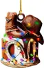 Botas y Sombreros Navideños de Venta Caliente Transfronteriza, Colgantes de Coche de Acrílico, Colgantes para Árbol de Navidad, Decoraciones para el Hogar