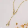 Collar Viento INS Colgante de Cobre con Circonita Cadena para el Cuello Comercio Exterior Transfronterizo Creativo Nuevo Producto 2025 Joyería de Cuello Gota de Agua