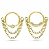 Joyería para Nariz Nueva Transfronteriza Cadena Doble Incrustada con Circonita Anillo de Apertura y Cierre Anillo Sin Costuras Aro para la Nariz Joyería para Perforación Venta Directa del Fabricante