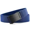 En stock Cinturón de Hombre para Negocios con Hebilla Automática Tendencia Versátil Sin Agujeros Casual Elástico Trenzado de Lona