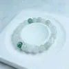 Pulseira Autêntica de Jade Natural Tianshan, Estilo Chinês Ins, Alternativa ao Jade, Jade Translúcido Gelado, Versátil para Outono e Inverno, Pulseira de Nicho